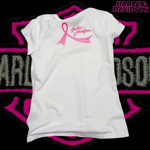 Harley-Davidson Women's L SS Tee | Breast Cancer Awareness "No One Rides Alone" - Picture 8 of 15